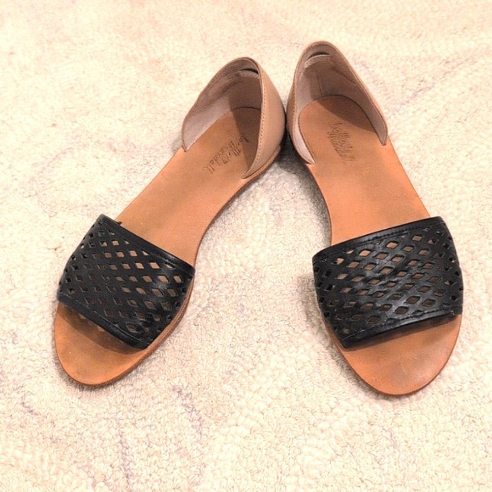 Loeffler Randall Black Sawyer Laser Cut D’Orsay Flats Size 7.5